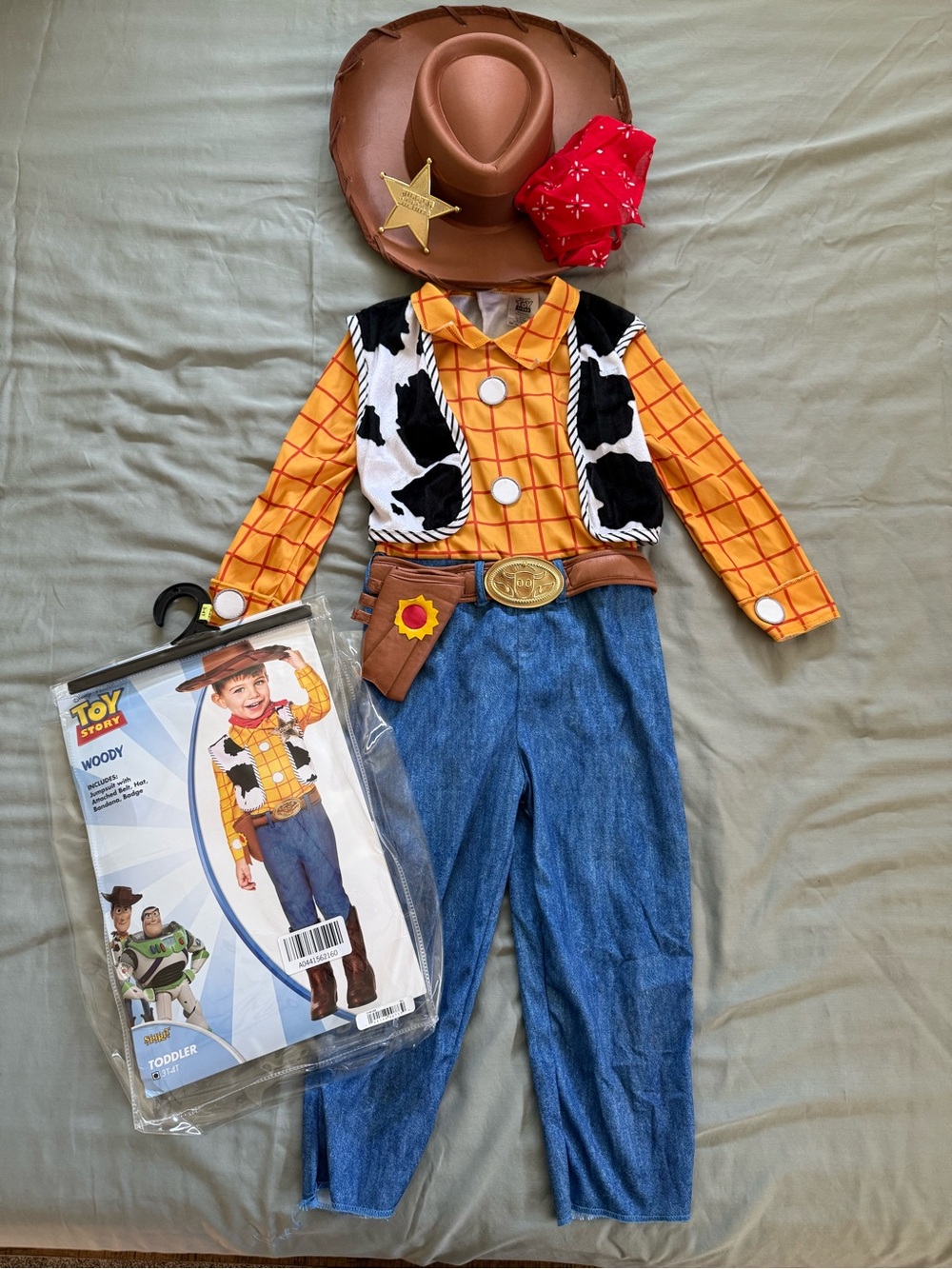 Disney Woody Cowboy Costume - Yellow, Blue & Brown
